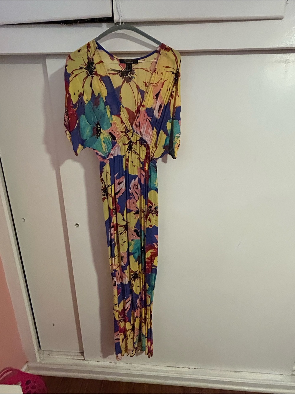 Forever 21 Yellow Floral Maxi Dress with Multicolor Bloom Print